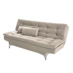 Imagem de Sofá-Cama Casal Pratic Suede Liso Areia - Império Estofados