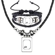 Imagem de Símbolo de teclado Alt Art Deco presente moda colar pulseira conjunto de joias