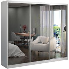 Imagem de Guarda Roupa Casal 3 Portas de Correr com Espelho Winter F04 Branco - Mpozenato