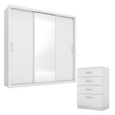 Imagem de Cômoda Astral e Guarda Roupa Casal Residence Branco - Demóbile