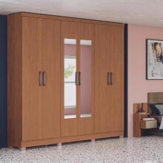 Imagem de Guarda Roupa Casal com Espelho e Pés 6 Portas CBJ559 Kappesberg, Canel