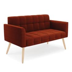 Imagem de Sofá Namoradeira 2 Lugares Pé Palito Natural Elisa Bouclê Terra D03 - D'rossi