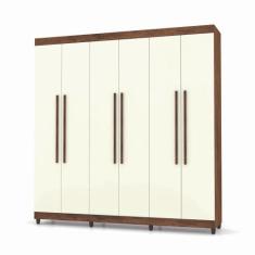 Imagem de Guarda Roupa Casal 6 Portas Elegance Imbuia Champanhe Vila Rica