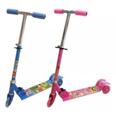 Imagem de Patinete Infantil 3 Rodinhas Com Luz Led E Freio Ajustável Menino Meni