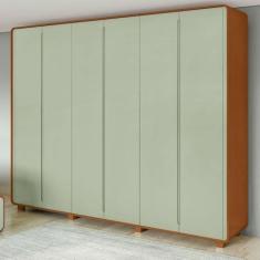 Imagem de Guarda-roupa Casal Loop 6 Portas com Pés Frassino/salvia