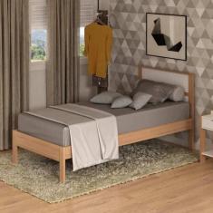 Imagem de Cama De Solteiro Cm8004 Amêndoa/Branco Tecnomobili