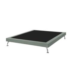 Imagem de Base Cama Box Queen Casal Japonesa 160Cm Em Veludo Cinza - Cor: Preto