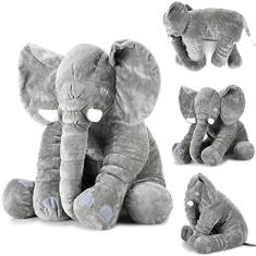 Imagem de Brinquedo de pelúcia Elephant Large Grey Soft para crianças e decoração de casa (15,7")
