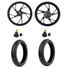 Imagem de Kit Par Roda Pe De Galinha + Bico + Pneu St600