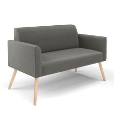 Imagem de Sofá Namoradeira Pés Palito Natural Marisa Suede Grafite D03 - D'Rossi