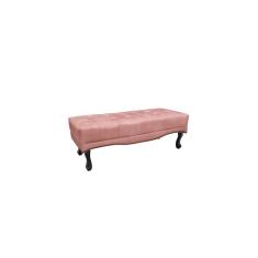 Imagem de Recamier Calçadeira Decorativo Vicenza 1,40 cm Veludo Rosa - Montanaris Decor