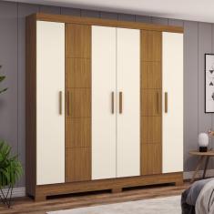 Imagem de Guarda Roupas Casal 6 Portas 2 Gavetas B73 Marrom/Off White