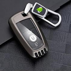 Imagem de TPHJRM Porta-chaves do carro Capa Smart Zinc Alloy, apto para Ford Fusion Mustang Explorer F150 F250 F350 2018 2017, Porta-chaves do carro ABS Smart Car Key Fob