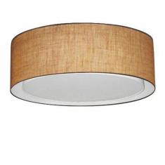 Imagem de Plafon Duplo Cilíndrico Md-3038 Cúpula em Tecido 80x30cm Palha - Bivolt