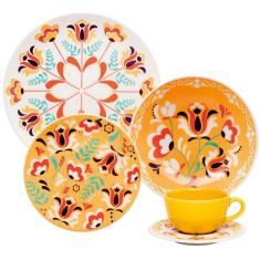 Imagem de Aparelho de Jantar Redondo de Cerâmica 20 peças - Unni Flowers Oxford Porcelanas