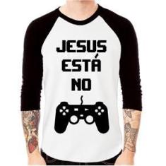 Imagem de Camiseta Raglan Jesus Está No Controle Manga 3/4 - Foca Na Moda