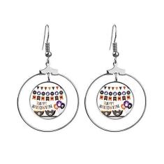 Imagem de Bandeira Ghost Fear Halloween Corpse Brincos Pendentes Argola Joias Círculo Drop