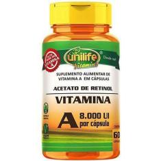 Imagem de Vitamina A 500 Mg 60 Capsulas 8000 Ui Unilife Original