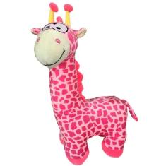 Imagem de Pelúcia Girafinha Rosa Squish Pals Grande Colecionável 50cm