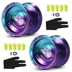 Imagem de Ioiô,Pacote com 2 bolas de ioiô de alumínio para presente de ioiô competitivo com cordas de rolamento e luvas