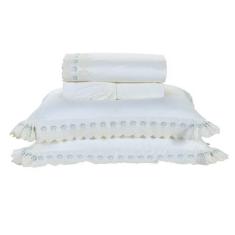 Imagem de Jogo De Lençol Queen Venetto 4Pçs Bordado 400 Fios 100% Algodão Egípci