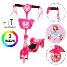 Imagem de Patinete Infantil Princesinha Sofia 3 Rodas Com Led/Som Rosa