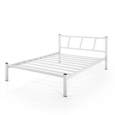 Imagem de Cama De Casal Helena Branco De Ferro Duarte Moveis Cor: branco