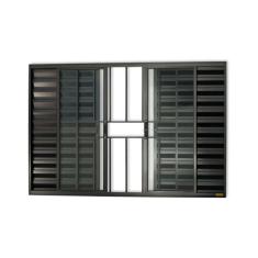 Imagem de Veneziana Confort 6 Folhas com Grade Vidro Liso 100cm x 150cm Brimak Preto