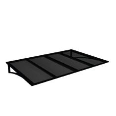 Imagem de Toldo Fixo Em Policarbonato Alveolar Fume - 2,00m X 1,00m - Estrutura Preta