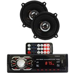 Imagem de Auto Radio Automotivo Bluetooth Sd Mp3 + Par Pol Prime