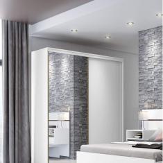 Imagem de Guarda-Roupa com Espelho 2 Portas de Correr 6 Gavetas 207cm Inovatto Branco