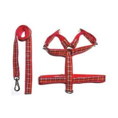 Imagem de Coleira Peitoral Pit Bull 25 Mm Xadrez Para Cães - Vermelho - Nica Pet