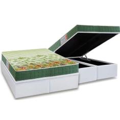 Imagem de Cama Box Baú Queen: Colchão Ortopédico Anjos D28 / Ag65 Pantanal + Base Crc Courano White(158X198)