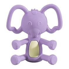 Imagem de Camnoon Brinquedo de dentição em forma de elefante para bebês mordedor de dentição chupeta de silicone brinquedo para mastigar para bebês que fazem sons divertidos