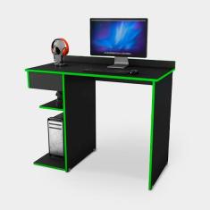 Imagem de Escrivaninha Gamer Mesa Com Gaveta E Prateleira  Abx 95x82cm