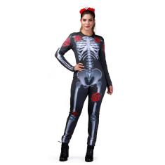 Imagem de Fantasia Caveira Mexicana Halloween Feminino Adulto Macacão
