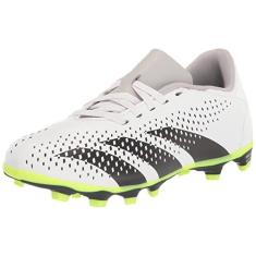 Imagem de adidas Tênis unissex Accuracy.4 Firm Ground, Branco/preto/limão lúcido, 6 Big Kid