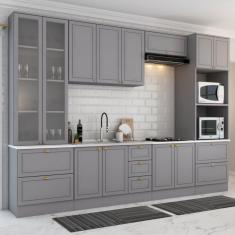 Imagem de Cozinha Completa Chicago 12 Portas 7 Gavetas 100% Mdf Americana Cinza - Panorama Móveis