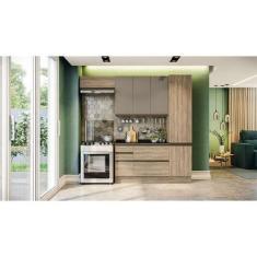 Imagem de Cozinha Compacta Maxxi Ii Com Tampo 7 Pt 4 Gv Nogal - Kappesberg