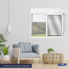 Imagem de Janela de Alumínio Persiana Integrada 140x150cm com Vidro Liso Linha Solida MGM Branco