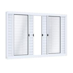 Imagem de Janela de Correr Aço Veneziana 6 Folhas Riobras  100cmx200cm Branco