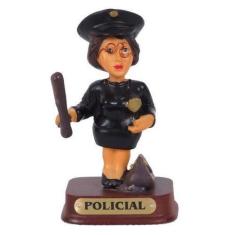 Imagem de Boneco Profissional Policial Miniatura Decoração 8 cm - Zona Livre