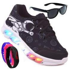 Imagem de Tenis Masculino De Led Infantil Astronauta Personagem Diversão Luzinha