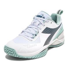 Imagem de Diadora Tênis feminino Blushield Torneo 2 All Ground, Branco/Legion Azul/Surf Spray, 6.5
