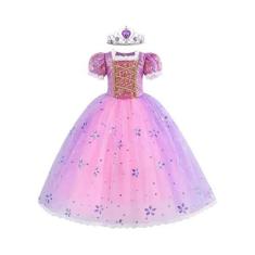 Imagem de Vestido de Princesa Rapunzel - Fantasia Infantil para Carnaval e Festa