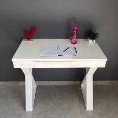 Imagem de Escrivaninha 1 Gaveta Pé em X Veneza Artany Branca