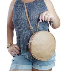 Imagem de Bolsa feminina redonda transversal tiracolo espaçosa premium - glamour