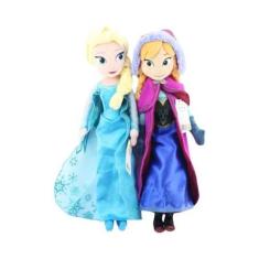 Imagem de Boneca de Pelúcia Frozen Anna e Elsa (40cm) - Brinquedo Macio para Men