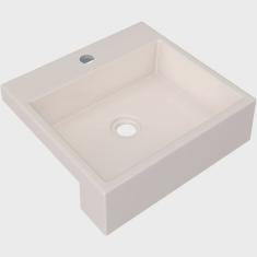 Imagem de Cuba de Semi Encaixe C01 Quadrada Para Banheiro XQ395 Bege - Lyam Decor