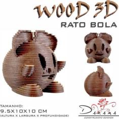 Imagem de Quebra Cabeça 3D Rato Bola Decoração Ornamento Enfeite - Indústria Fen